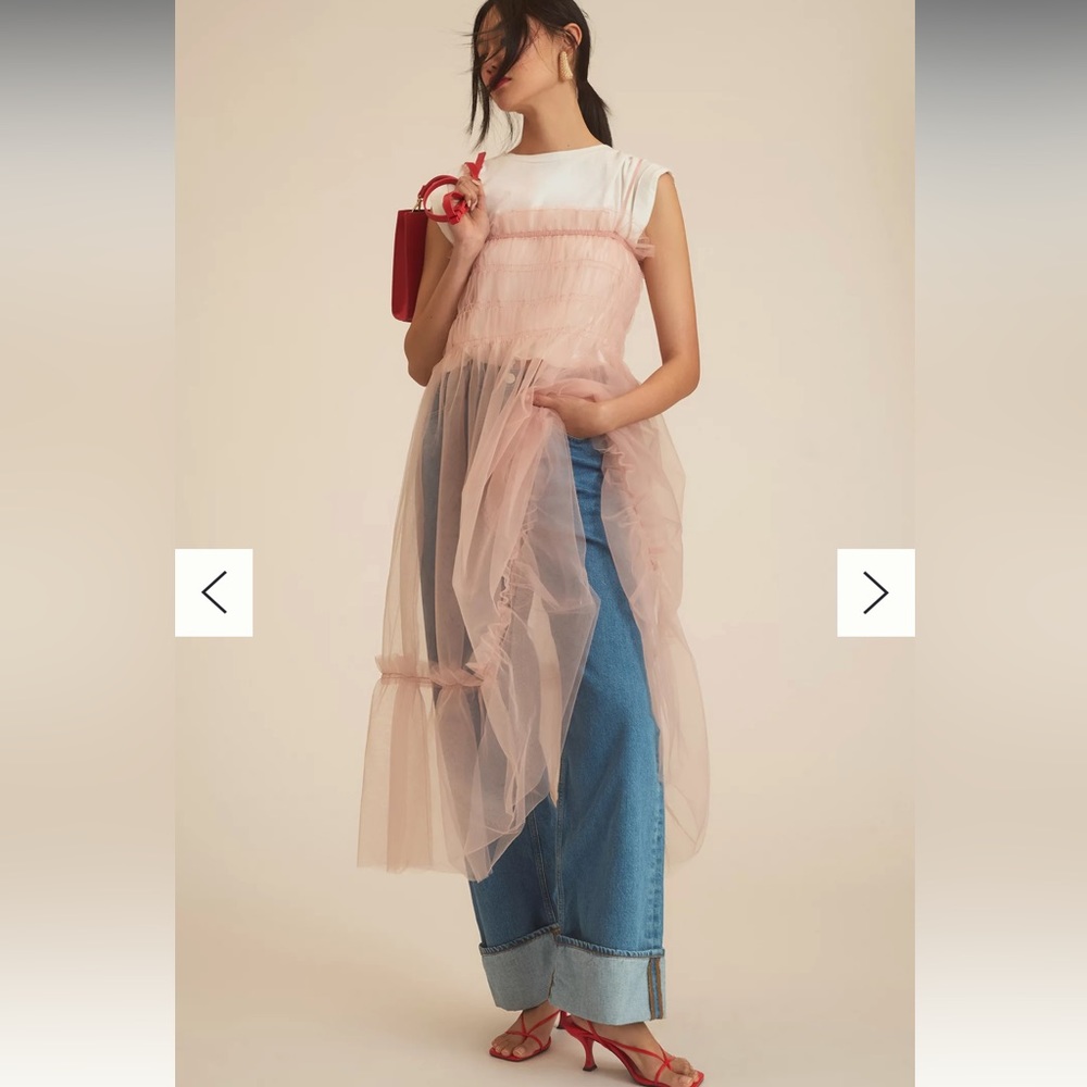 Anthropologie Tulle Maxi Dress Layer (M)
